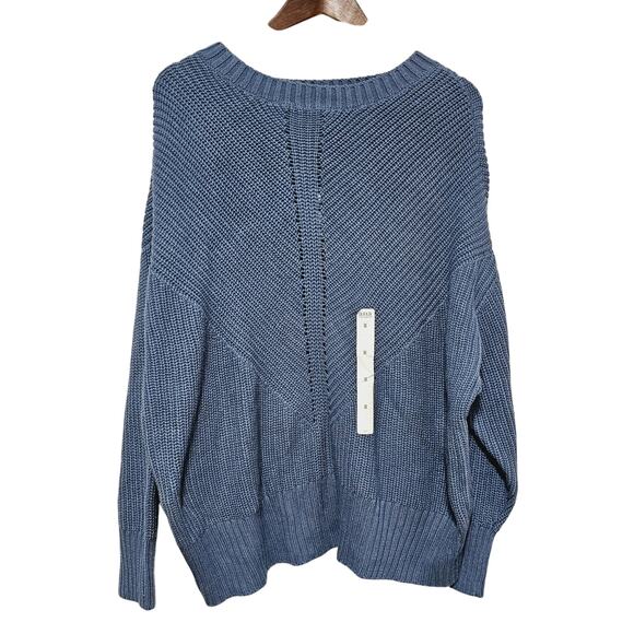 a.n.a Sweater Women's Plus Size 1X Coronet Blue NWT $44 Cozy Casual Normcore - Picture 1 of 8